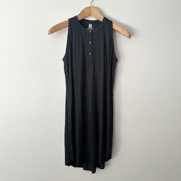 SHEBIRD The Sheila Shift Bra Dress Sleeveless Side Stripe Henley women’s size 2 - Picture 1 of 11